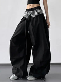 Wide Leg Pants with Checkered Detail - Update AvenueTrendsi100100323685272100100323685272754e78ed - 6897 - 4587 - bcd9 - c80751e42b05 - Max - OriginBlack