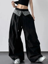 Wide Leg Pants with Checkered Detail - Update AvenueTrendsi100100323685272100100323685272eacb4421 - 607b - 419d - 925c - 45473f1f2dfa - Max - OriginBlack