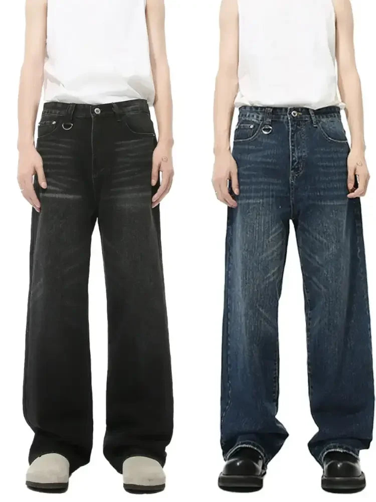 Wide Straight Jeans with Pockets