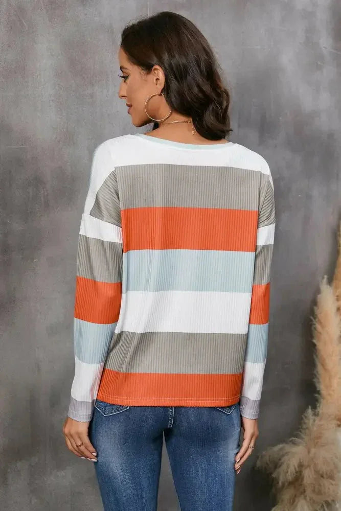 Wide Stripe Top with Pocket - Update AvenueTrendsi100101989540222100101989540222454709988c0445949fad6b2273ab67f0 - MaxCharcoal