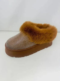 WILD DIVA Embellished Faux Fur Platform Booties - Update AvenueTrendsi100600414581461100600414581461WILD DIVA Embellished Faux Fur Platform BootiesChestnut