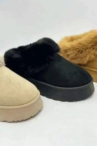 WILD DIVA Faux - Fur Platform Slip On Booties - Update AvenueTrendsi100600463421184100600463421184WILD DIVA Faux - Fur Platform Slip On BootiesBlack
