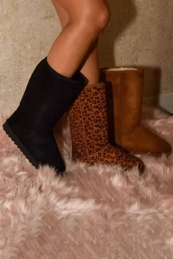 WILD DIVA Leopard Suede Round Toe Boots - Update AvenueTrendsi100600306231667100600306231667WILD DIVA Leopard Suede Round Toe BootsLeopard