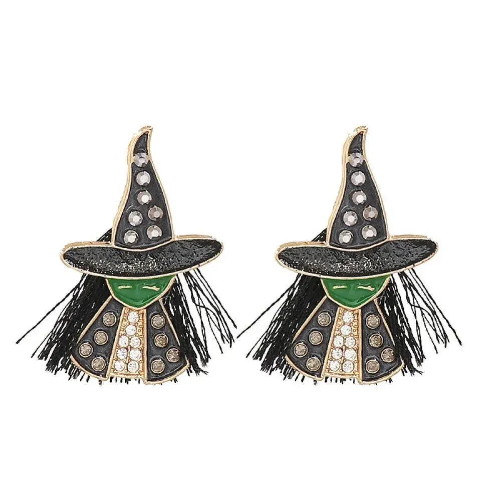 Witch Rhinestone Alloy Earrings - Update AvenueHalloweenTrendsi1013006657801821013006657801829de485c52f3348f78f704b917541925c - MaxBlack