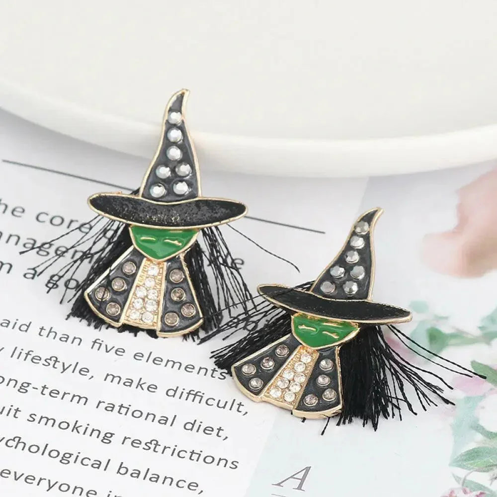 Witch Rhinestone Alloy Earrings - Update AvenueHalloweenTrendsi10130066578018210130066578018236ddc33c6e1449ef85a70c537facfdf4 - MaxBlack