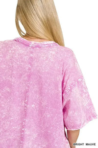 Zenana Acid Crinkle - Washed Oversized T-Shirt - Update AvenueT-ShirtsTrendsi100100317631214100100317631214ca20abdaaedd4617ba032732dae064ee - Max - OriginBRIGHT MAUVE