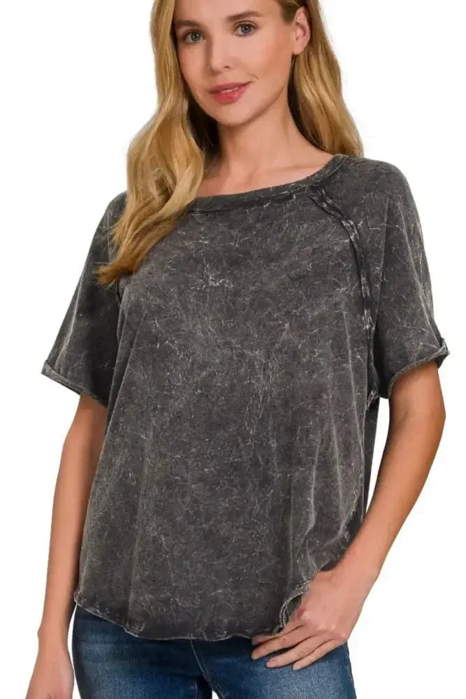 Zenana Back Patch Crinkle Washed Raglan Sleeve T-Shirts - Update AvenueT-ShirtsTrendsi1001008644916391001008644916391a85f730 - 6b18 - 4efa - beea - 513531079020 - Max - OriginASH BLACK