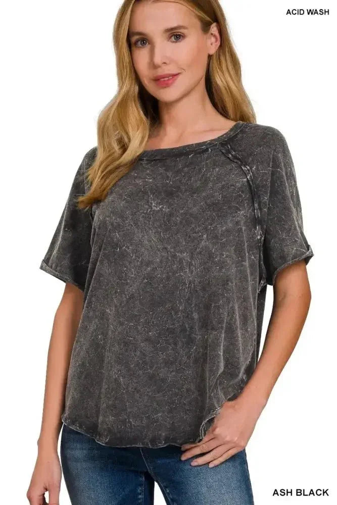 Zenana Back Patch Crinkle Washed Raglan Sleeve T-Shirts - Update AvenueT-ShirtsTrendsi100100864491639100100864491639e43c67ec451242b5b2e1e1549f08c9e6 - Max - OriginASH BLACK