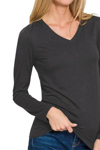Zenana Brushed Microfiber Long Sleeve V - neck Tee - Update AvenueT-ShirtsTrendsi10010004094133110010004094133162e99122 - c4c5 - 430c - ad9f - 371e302133b5 - Max - OriginBlack