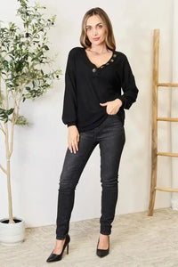 Zenana Buttoned Long Sleeve Blouse - Update AvenueTrendsi100100597369407100100597369407dcb690443bcc4b6cb3271a26269d3f2f - MaxBlack