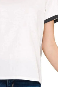 Zenana Contrast Binding Short Sleeve Tee Shirts - Update AvenueT-ShirtsTrendsi10010014748134910010014748134932742ee5 - a077 - 4d00 - 99e7 - c7c00abb6b13 - Max - OriginBlack