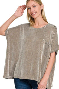 Zenana Corded Rib Oversized Short Sleeve Top - Update AvenueT-ShirtsTrendsi100100181471035100100181471035e0ce5308 - ca12 - 4ce0 - 9daa - 40aeefd55b6c - Max - OriginBROWN