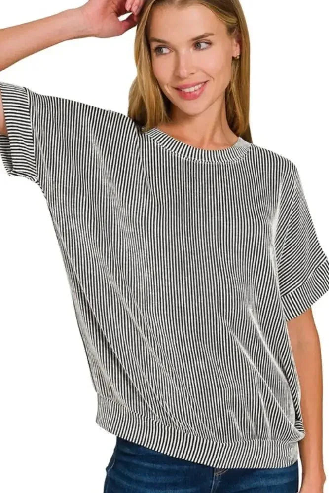 Zenana Corded Rib Short Sleeve T-Shirt - Update AvenueT-ShirtsTrendsi100100483721134100100483721134373c902d - 3860 - 4fd5 - 9867 - 66a1d5805b6d - Max - OriginBLACK