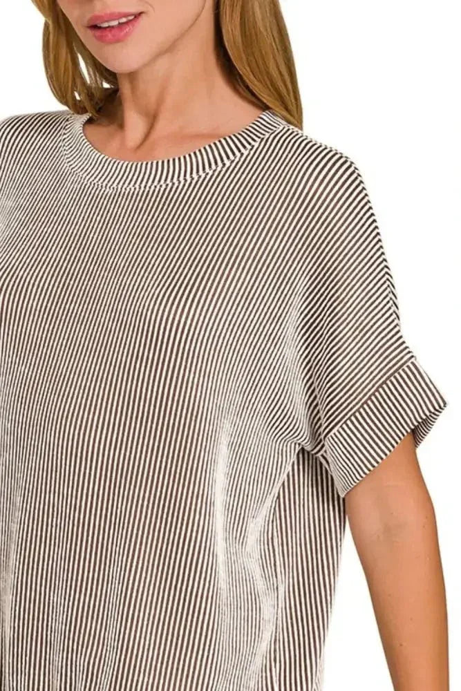 Zenana Corded Rib Short Sleeve T-Shirt - Update AvenueT-ShirtsTrendsi100100835381943100100835381943a303131d - e4c0 - 46c1 - 926c - 03bcf1276b86 - Max - OriginBROWN