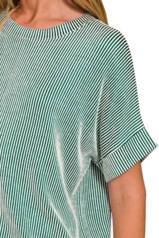 Zenana Corded Rib Short Sleeve T-Shirt - Update AvenueT-ShirtsTrendsi1001009124118731001009124118732b003c78 - 85c0 - 4093 - 86d4 - 669bac30b868 - Max - OriginDK GREEN