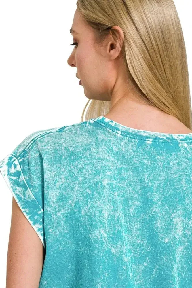 Zenana Crinkle Washed Round Neck Folded Short Sleeve Tee - Update AvenueT-ShirtsTrendsi1001000930713411001000930713419c4c0084 - 7a6e - 4870 - a4d1 - 074eac3bdc8d - Max - OriginLT TEAL