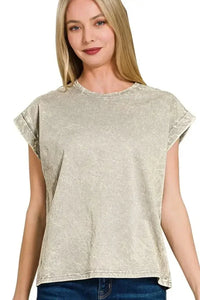 Zenana Crinkle Washed Round Neck Folded Short Sleeve Tee - Update AvenueT-ShirtsTrendsi100100611401276100100611401276d1a53621 - 6158 - 4aae - 954a - bdcc1351b6fc - Max - OriginSLEET