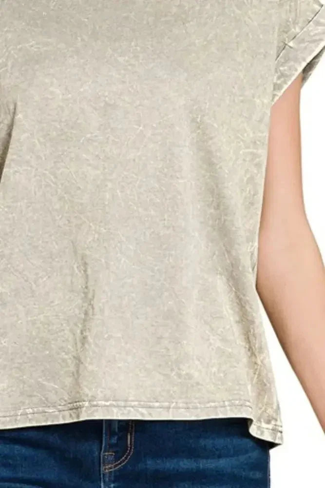 Zenana Crinkle Washed Round Neck Folded Short Sleeve Tee - Update AvenueT-ShirtsTrendsi100100611401276100100611401276ca71e298 - 199d - 4604 - 84cf - 208b97dc01f3 - Max - OriginSLEET