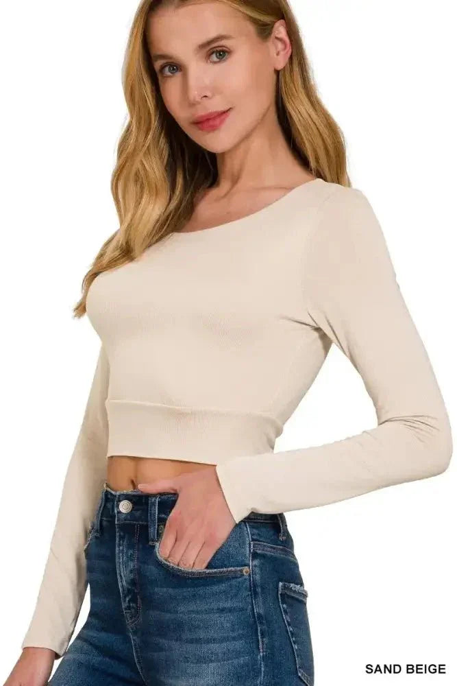Zenana Double Layered Long Sleeve Cropped Round Neck T-Shirt - Update AvenueT-ShirtsTrendsi10010007014154110010007014154198d7ab6da0ac46a894c631b913942d39 - Max - OriginSAND BEIGE