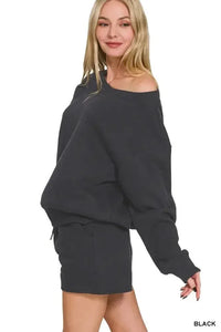 Zenana Fleece Boat Neck Sweatshirt and Shorts Set - Update AvenueDaily EssentialsTrendsi10010005696127110010005696127103c14905b1d04122be2cb2f2755e88df - Max - OriginBLACK