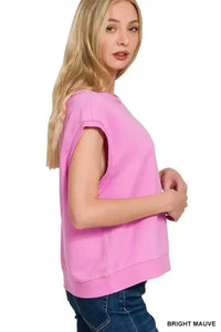 Zenana French Terry Round Neck Cap Sleeve T-Shirt - Update AvenueT-ShirtsTrendsi100100380201240100100380201240e86cd1da976d4f359d20c318adb8abf2 - Max - OriginBRIGHT MAUVE