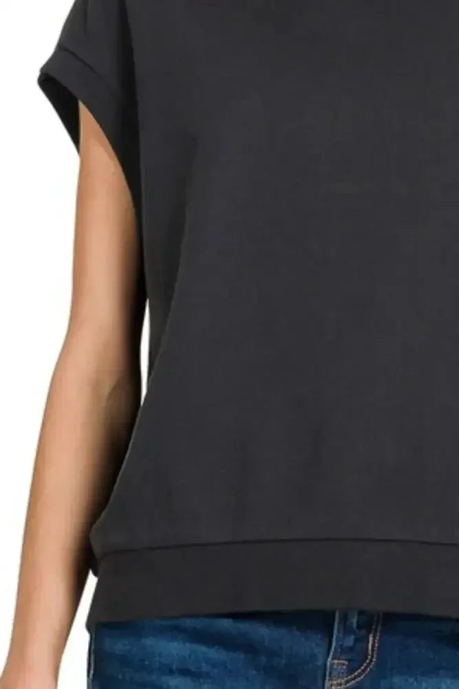 Zenana French Terry Round Neck Cap Sleeve T-Shirt - Update AvenueT-ShirtsTrendsi1001006392716221001006392716224129e1e9 - d577 - 4cea - 9f7f - 5787cd683c7c - Max - OriginBLACK