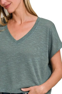 Zenana Hacci Slub V - neck Drop Shoulder Crop Top - Update AvenueT-ShirtsTrendsi10010070902179710010070902179713018ffa - abb4 - 4826 - b4fd - f835d095ce3b - Max - OriginASH JADE