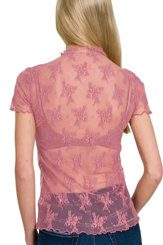 Zenana Lace See - through Layering Short Sleeve Top - Update AvenueT-ShirtsTrendsi100100310861315100100310861315c121625d - 957e - 49c2 - 8d64 - 970e0d7b309c - Max - OriginLT ROSE