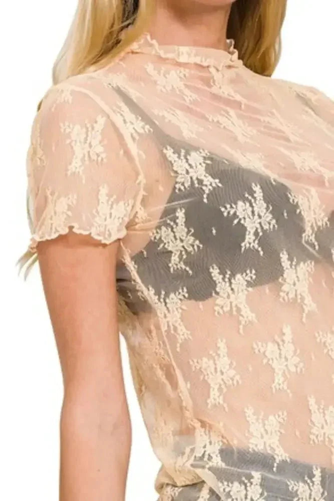 Zenana Lace See - through Layering Short Sleeve Top - Update AvenueT-ShirtsTrendsi100100386951819100100386951819d5e4b9bc - 43de - 49ad - 9e7d - 09765bba577c - Max - OriginNUDE