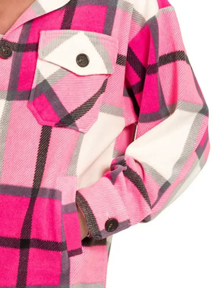 Zenana Oversized Plaid Fleece Shacket - Update AvenueTrendsi100100042161588100100042161588bc185760 - d2e7 - 4d90 - 8e47 - 30d9ba7b8fd1 - Max - OriginHOT PINK