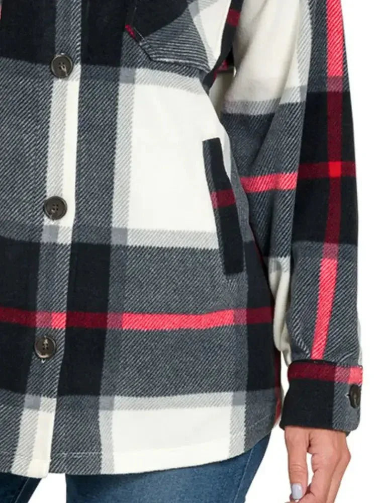 Zenana Oversized Plaid Fleece Shacket - Update AvenueTrendsi100100491181558100100491181558326178d2 - 8b10 - 4712 - a409 - 740447493d8a - Max - OriginBLACK
