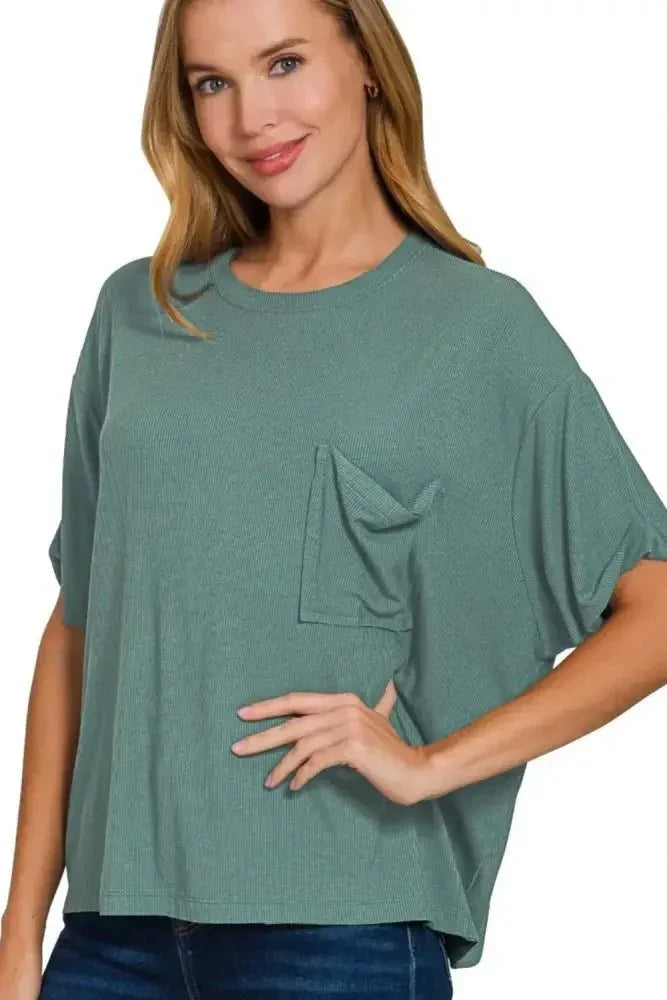 Zenana Oversized Ribbed Round Neck Short Sleeve Tee - Update AvenueT-ShirtsTrendsi10010000544116910010000544116939afdb3b - 199b - 4ec5 - 9533 - 1b4e42860887 - Max - OriginASH JADE