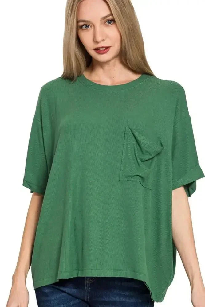Zenana Oversized Ribbed Round Neck Short Sleeve Tee - Update AvenueT-ShirtsTrendsi1001000106519151001000106519157024c5cb - e967 - 4113 - bcd6 - 5a3a7a5f03c8 - Max - OriginDK GREEN