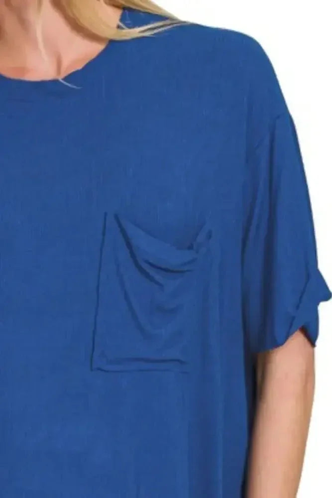 Zenana Oversized Ribbed Round Neck Short Sleeve Tee - Update AvenueT-ShirtsTrendsi10010006764190610010006764190620cf9565 - 0603 - 4fa1 - a437 - 3dc25d626086 - Max - OriginLT NAVY