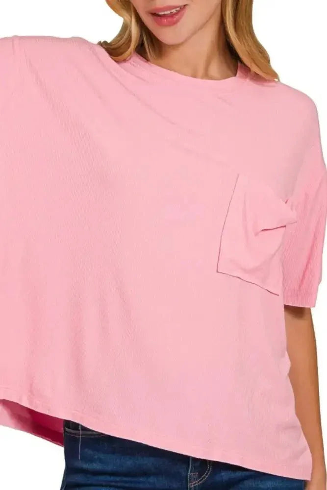 Zenana Oversized Ribbed Round Neck Short Sleeve Tee - Update AvenueT-ShirtsTrendsi100100160681305100100160681305e46d3b4f - 9ab9 - 41e0 - 8d3b - 0e548aacdb9d - Max - OriginDK PINK