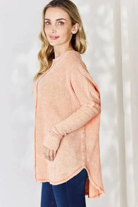 Zenana Oversized Washed Waffle Long Sleeve Top - Update AvenueTrendsi100101570080083100101570080083a214e8a7 - 053c - 469c - 88cf - 3f34d37c42bb - MaxLight Orange