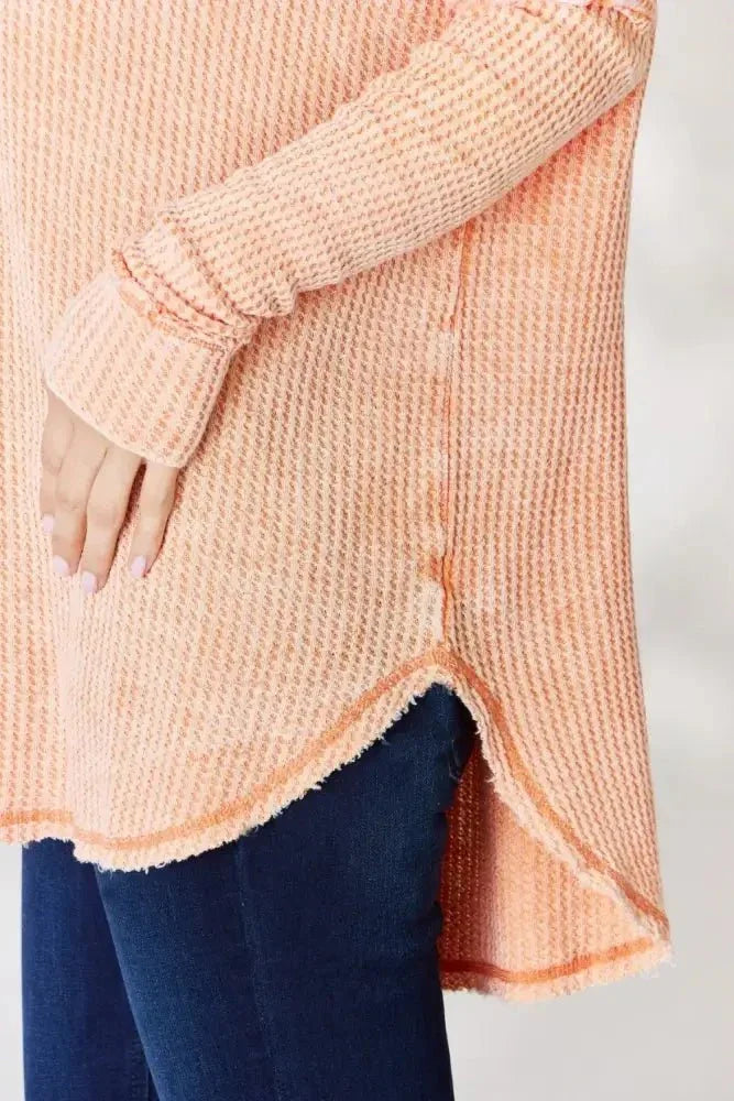 Zenana Oversized Washed Waffle Long Sleeve Top - Update AvenueTrendsi100101570080083100101570080083d83a8d19 - 29c9 - 4d28 - a0b6 - 2a658ad65324 - MaxLight Orange