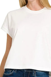 Zenana Premium Cotton Relaxed Crop Tee - Update AvenueT-ShirtsTrendsi100100873281024100100873281024e83e4c2e - 40d7 - 4666 - 8887 - 96b6a4fdeea2 - Max - OriginWHITE