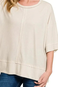 Zenana Ribbed Boat Neck 3/4 Sleeve Top - Update AvenueT-ShirtsTrendsi10010059393135710010059393135703cfd631 - 5a77 - 4a79 - a3f6 - 3184f7967eec - Max - OriginSAND BEIGE