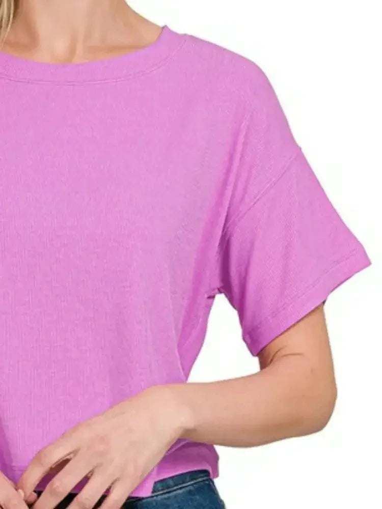 Zenana Ribbed Round - Neck Crop T-Shirt - Update AvenueT-ShirtsTrendsi1001003394711151001003394711156691dfd8 - 3b8c - 4ab2 - 873b - 8a1c84f68e24 - Max - OriginBRIGHT MAUVE