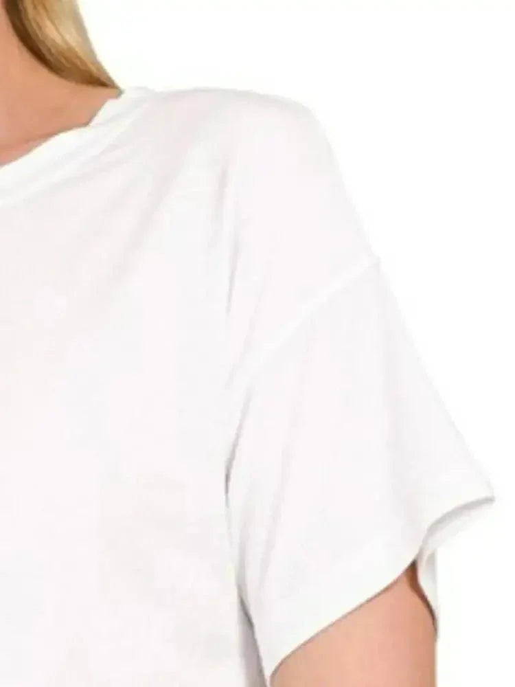 Zenana Ribbed Round - Neck Crop T-Shirt - Update AvenueT-ShirtsTrendsi100100568751089100100568751089a80bc9c0 - aa4c - 45c0 - a493 - 54ec947976ec - Max - OriginWHITE