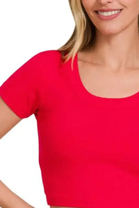 Zenana Ribbed Scoop Neck Crop Short Sleeve Top - Update AvenueT-ShirtsTrendsi100100319501843100100319501843ae76f424 - 95c2 - 4391 - bd18 - 2977189db2a3 - Max - OriginRUBY