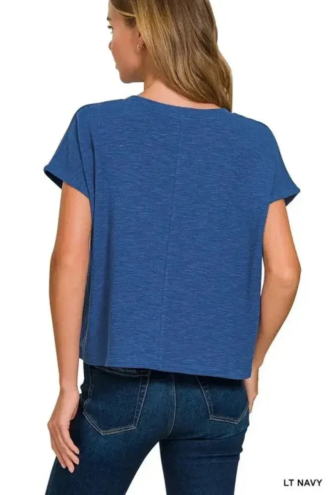 Zenana Round Neck Short Sleeve T-Shirt - Update AvenueT-ShirtsTrendsi10010000856192510010000856192507c2e5171db24a80851ff275e182fa6c - Max - OriginLT NAVY