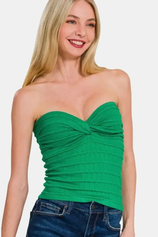 Zenana Ruched Twisted Sweetheart Neck Top - Update AvenueFestival VibesTrendsi100100654431777100100654431777906e9086 - 57c6 - 42e5 - bb44 - 661d435345d6 - MaxGreen