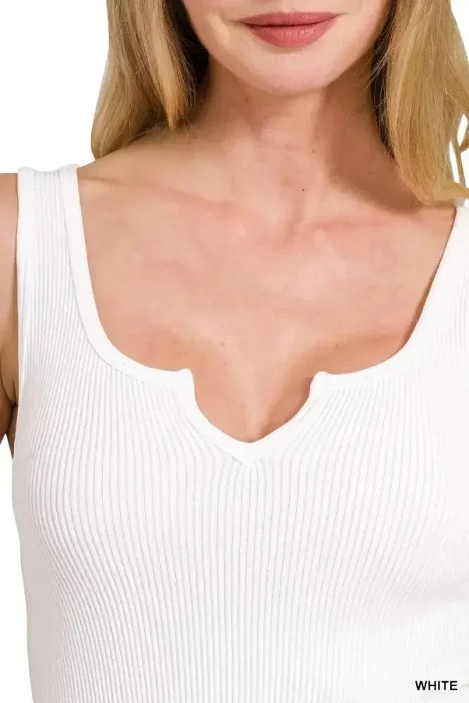 Zenana Seamless Split Neck Bra Tank Top - Update AvenueTrendsi10010067790179110010067790179193eac0cd22c94497a67af5cceda07f8a - Max - OriginWHITE