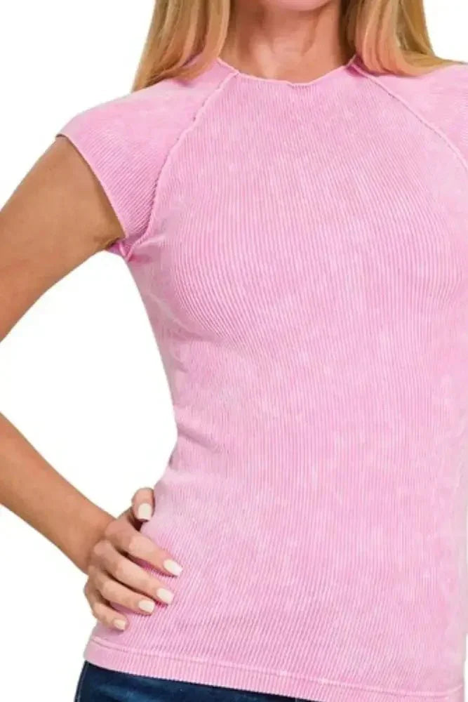 Zenana Stone Washed Ribbed Seamless Top - Update AvenueT-ShirtsTrendsi100100617911983100100617911983ed13ec52 - ca2f - 4813 - bd1d - 5a0dfae65f43 - Max - OriginCANDY PINK