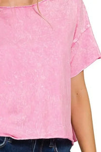 Zenana Washed Crew Neck Short Sleeve Crop Box Tee - Update AvenueT-ShirtsTrendsi1001008684014171001008684014171a9a656a - 6e24 - 449f - a762 - 25e89eb5556a - Max - OriginCANDY PINK
