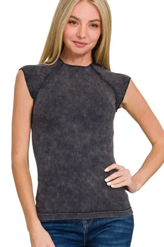 Zenana Washed Ribbed Seamless Top - Update AvenueT-ShirtsTrendsi100100493921680100100493921680de5ec0ab - 3dc6 - 451f - b93b - 69608321f7bc - Max - OriginBLACK