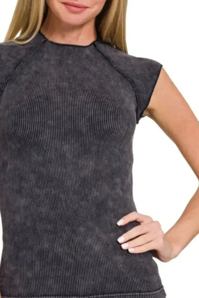 Zenana Washed Ribbed Seamless Top - Update AvenueT-ShirtsTrendsi100100493921680100100493921680a5445f2e - aaa0 - 4e84 - b4f0 - 34509b71d55e - Max - OriginBLACK