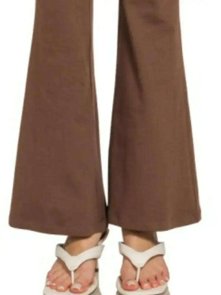 Zenana Wide Waistband Yoga Flare Pants